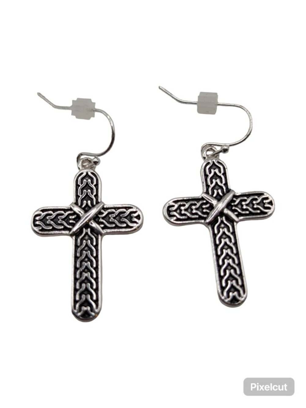 Sterling Silver Celtic Cross Dangle Earrings NWOT Irish Elegant Minimalist